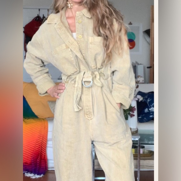 Free people size M jumpsuit Wayward Super Slouch Coveralls - Picture 2 of 8
